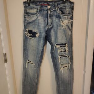 Jordan Craig Distressed Blue Skinny Jeans